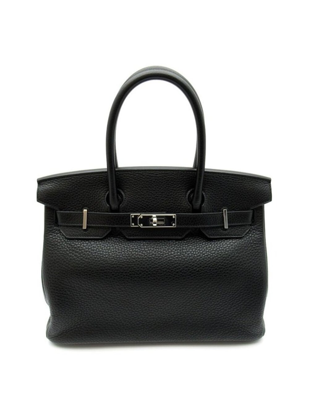 Hermes Birkin 30 Taurillon Clemence Handbag Black